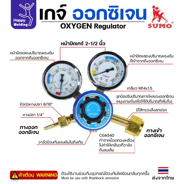 SUMO Oxeyen Regulator เกจ์ออกซิเจน