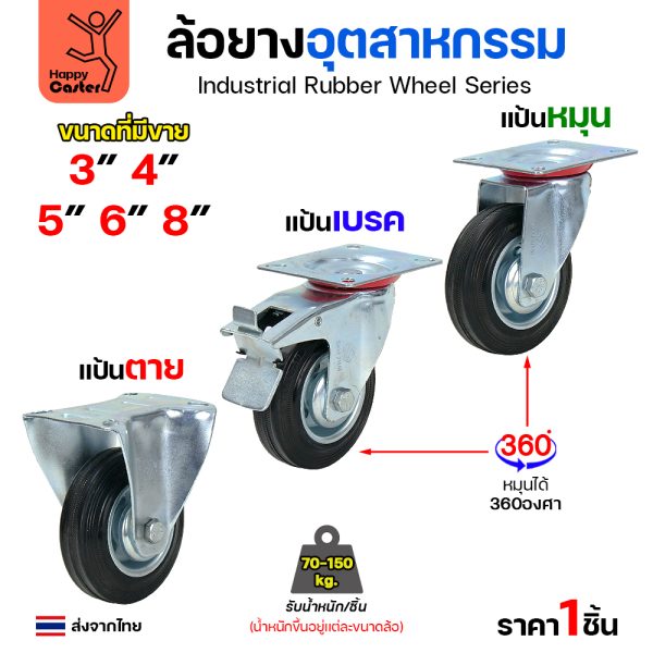 ล้อยาง รุ่นCM1 แป้นหมุน ขนาด 5″