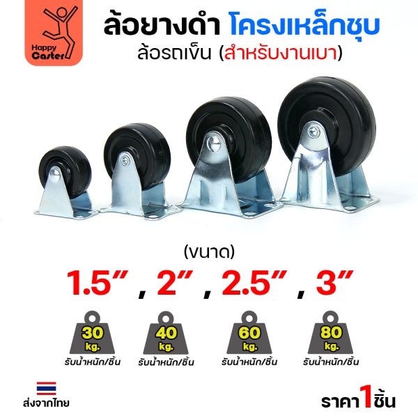 ล้อยาง รุ่นCL1 แป้นหมุน 1-1/2″