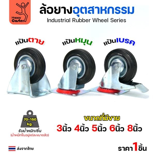 ล้อยาง รุ่นCM1 แป้นเบรค ขนาด 5″