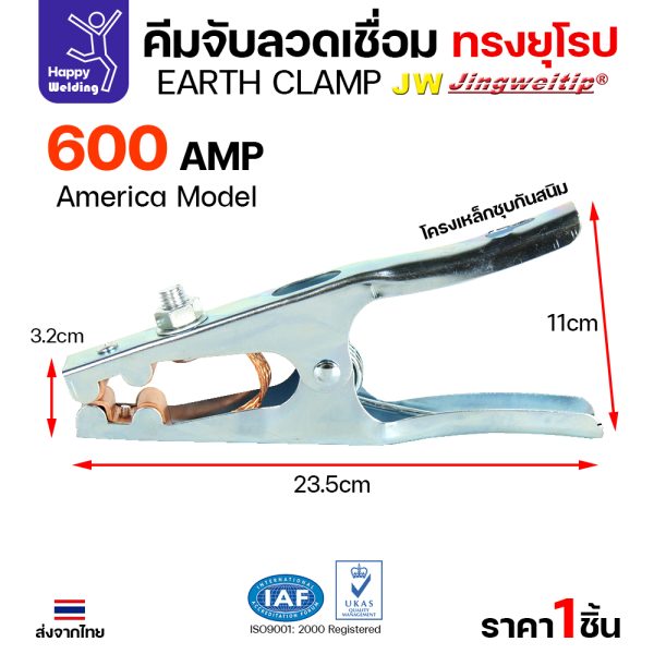 JW คีมจับสายดิน Earth Clamp 600A ทรงยุโรป - Image 3