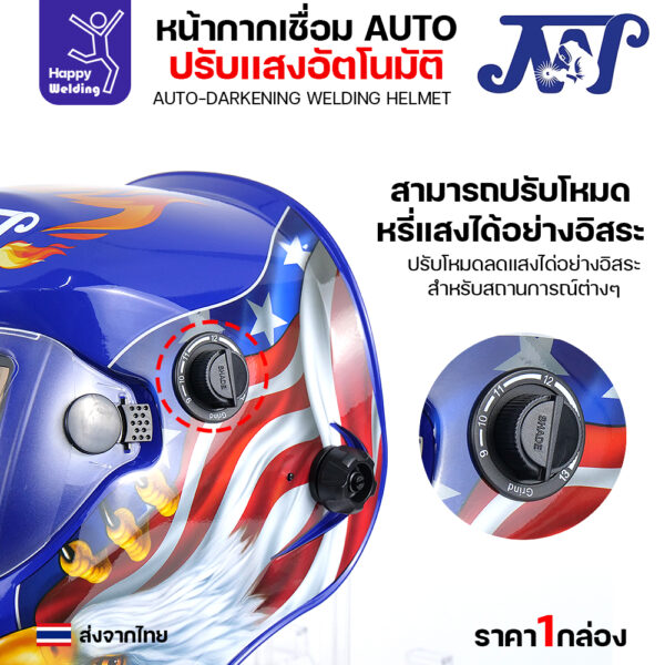 JW หน้ากากตัดแสงออโต้ จอTrueColor ลายUSA - Image 6