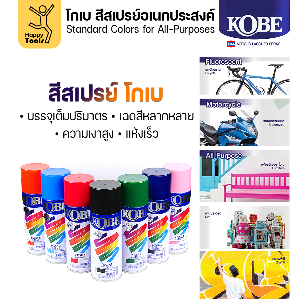 KOBE สีสเปรย์รองพื้น 400cc #263 รองพื้นพลาสติก (Plastic Primer)