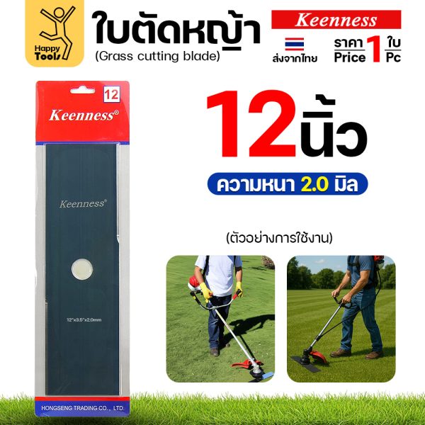 ใบตัดหญ้า Keenness F159 ขนาด 12 นิ้ว หนา 2.0 มม. สีดำ