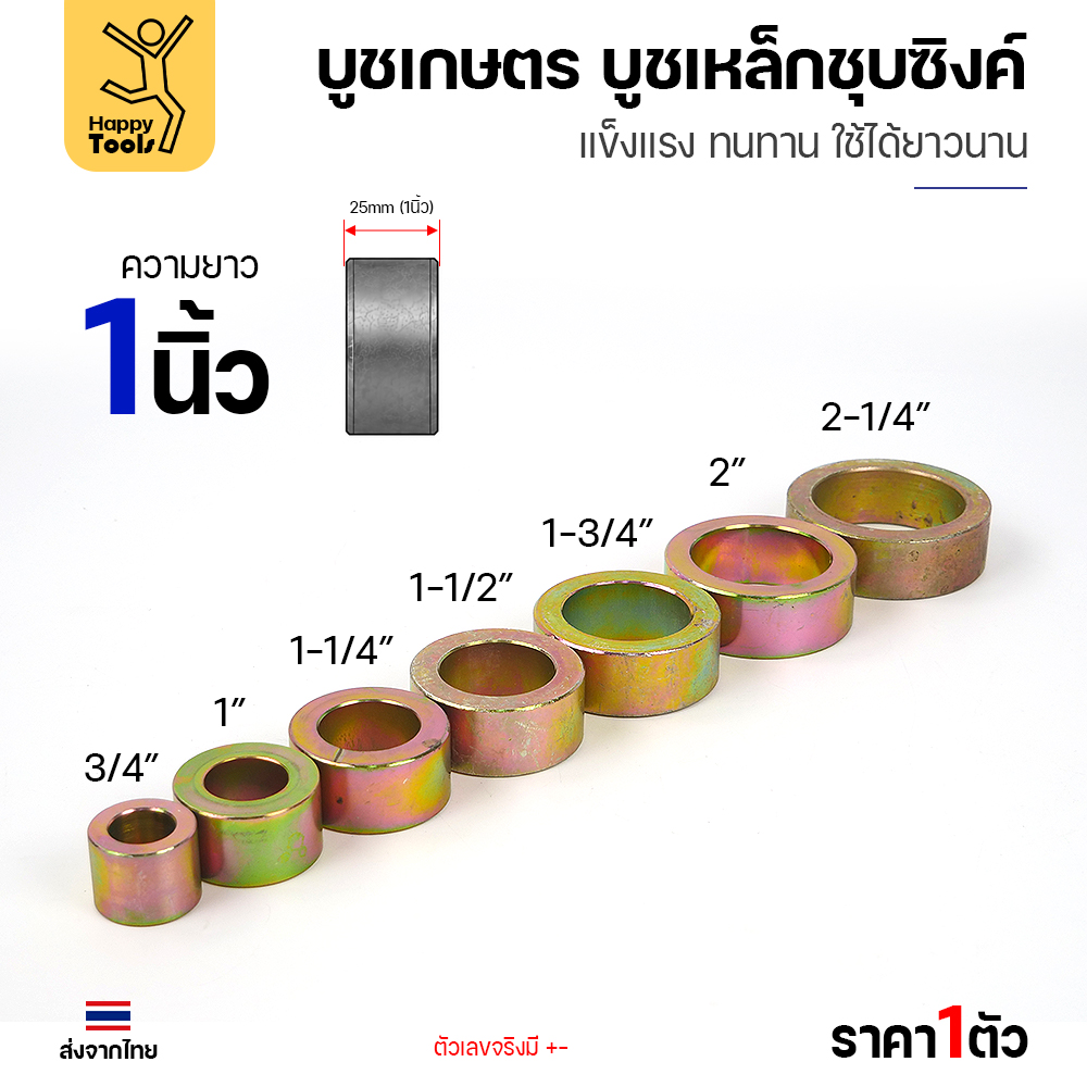 บูชเกษตรครบทุกขนาดรู ความยาว 1 นิ้ว