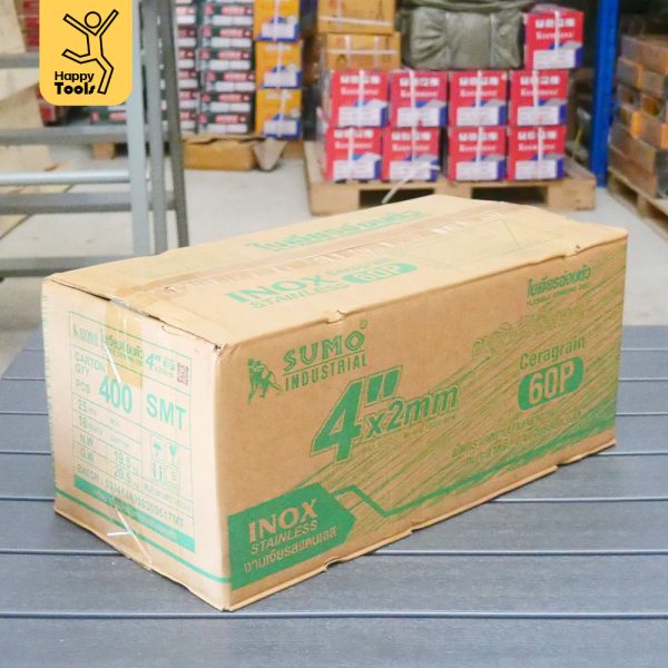 ลัง SUMO ใบเจียรอ่อนตัวสีเขียว Ceragrain 60P 4 นิ้ว บรรจุ 400 ใบ
