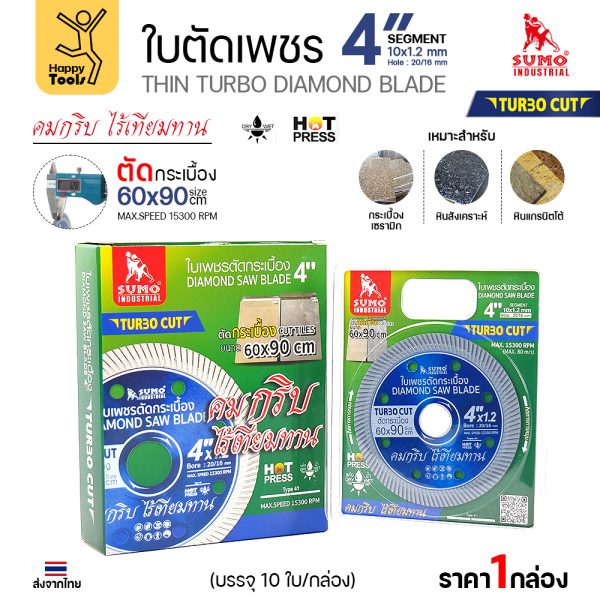 เทียบกล่อง 10 ใบ กับแผงขายปลีก 1 ใบ ของใบตัดเพชร Turbo Cut 4 นิ้ว