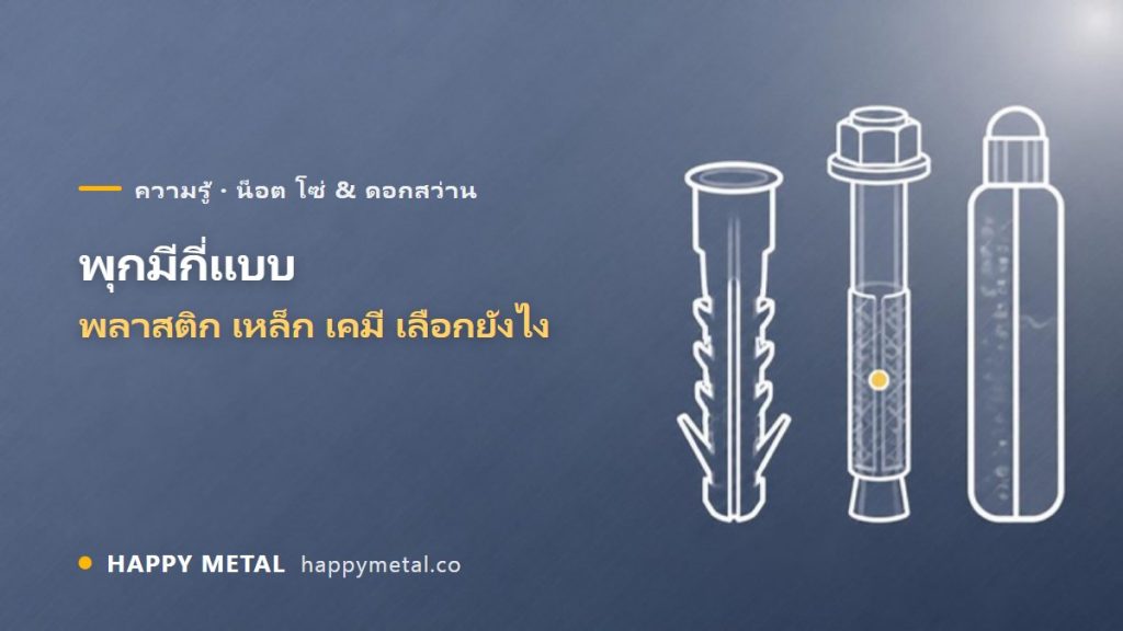 พุกมีกี่แบบ พุกพลาสติก/เหล็ก/เคมี เลือกใช้ยังไง