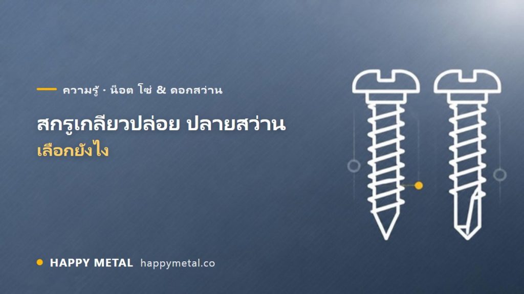สกรูเกลียวปล่อย / ปลายสว่าน (Self-tapping/Self-drilling) เลือกยังไง