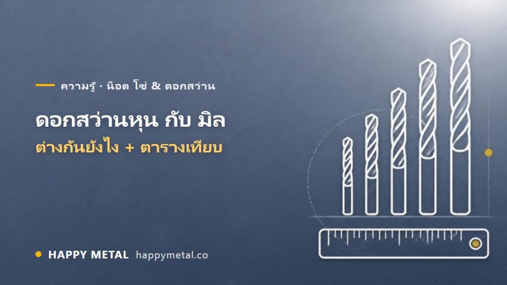ดอกสว่านขนาดหุน กับ ขนาดมิล ต่างกันยังไง + ตารางเทียบ