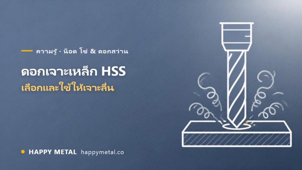 ดอกเจาะเหล็ก (HSS) เลือก/ใช้ยังไงให้เจาะลื่น