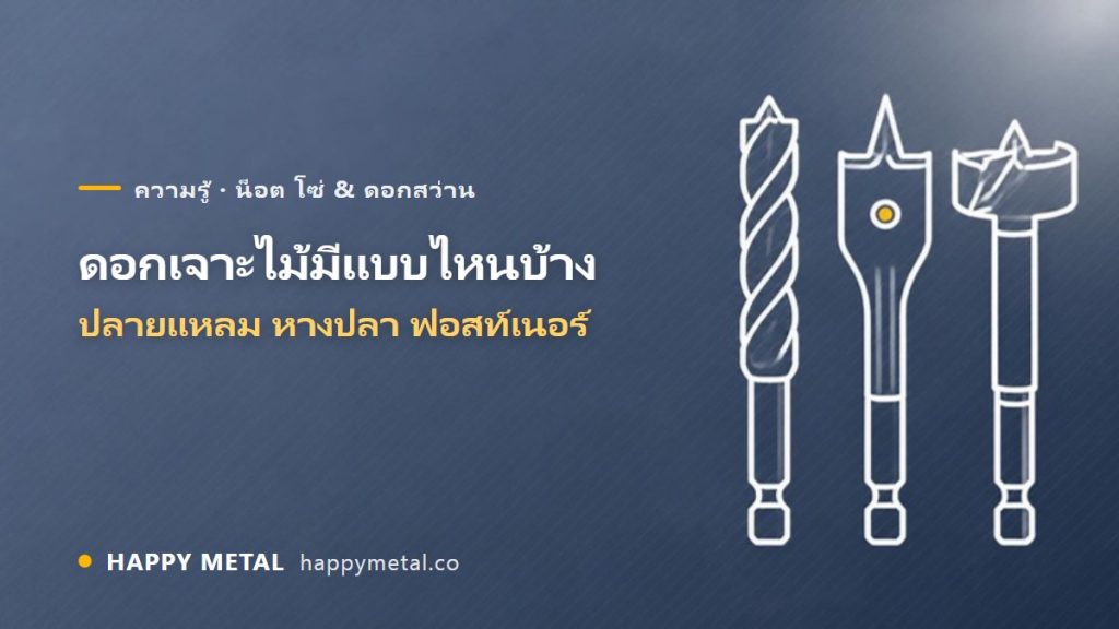 ดอกเจาะไม้ มีแบบไหนบ้าง เลือกยังไง (ปลายแหลม/หางปลา/ฟอสท์เนอร์)