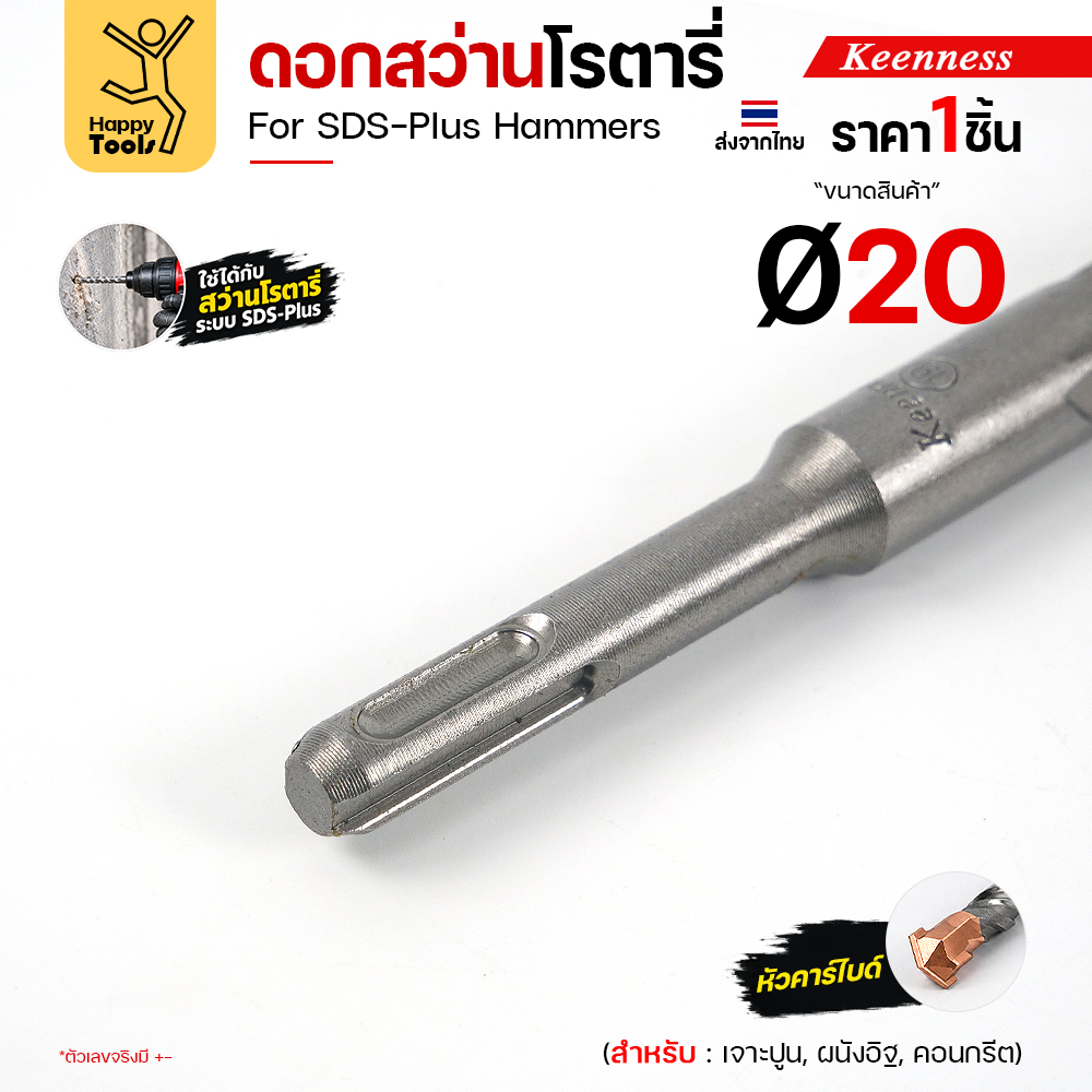 ก้าน SDS-Plus ของดอกสว่านโรตารี่ Keenness Ø20 มม.