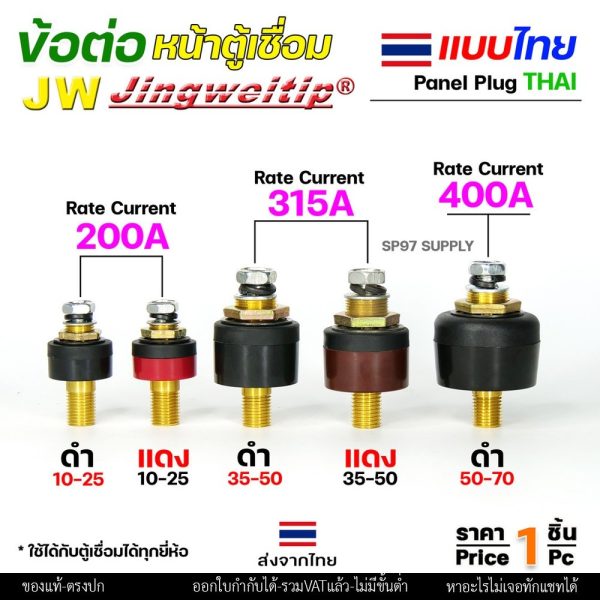 JW ข้อต่อ ตู้เชื่อม ไทย แยกขาย ราคา ต่อ 1 ชิ้น | Price/PC Thai welding cable connector อะไหล่ตู้เชื่อม (คุณภาพไรลอน)
