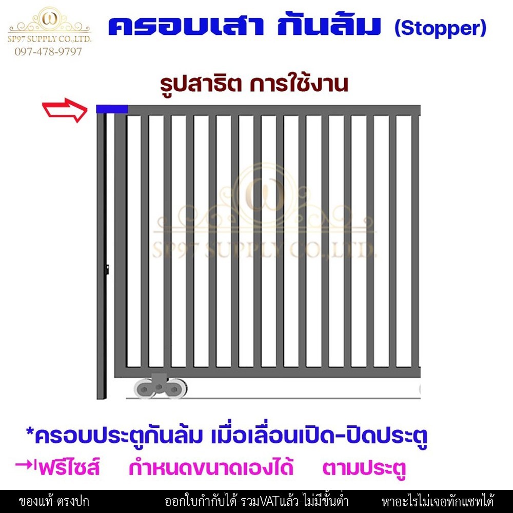 RTS ครอบเสา กันล้ม ประคอง กันประตูล้ม เหล็กหนาชุบซิงค์ ฟรีไซส์ ใช้ได้กับประตูทุกขนาด (1คู่มี2ชิ้น) - Image 3