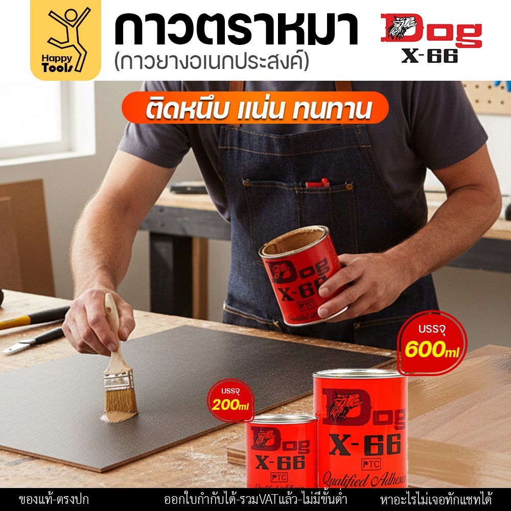 กาวตราหมา Dog X-66 กระปุกใหญ่ 600ml ของล็อตใหม่ ของแท้พร้อมส่งทันที เหนียวแน่นหนึบติดทนนาน สั่งเลยวันนี้คุ้มสุดๆ - Image 3