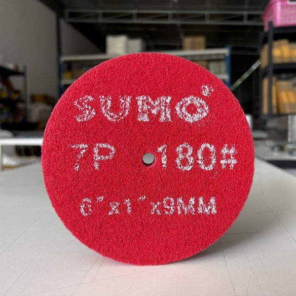 SUMO ลูกขัดใยสังเคราะห์ แดง 6"x1" 7P #180