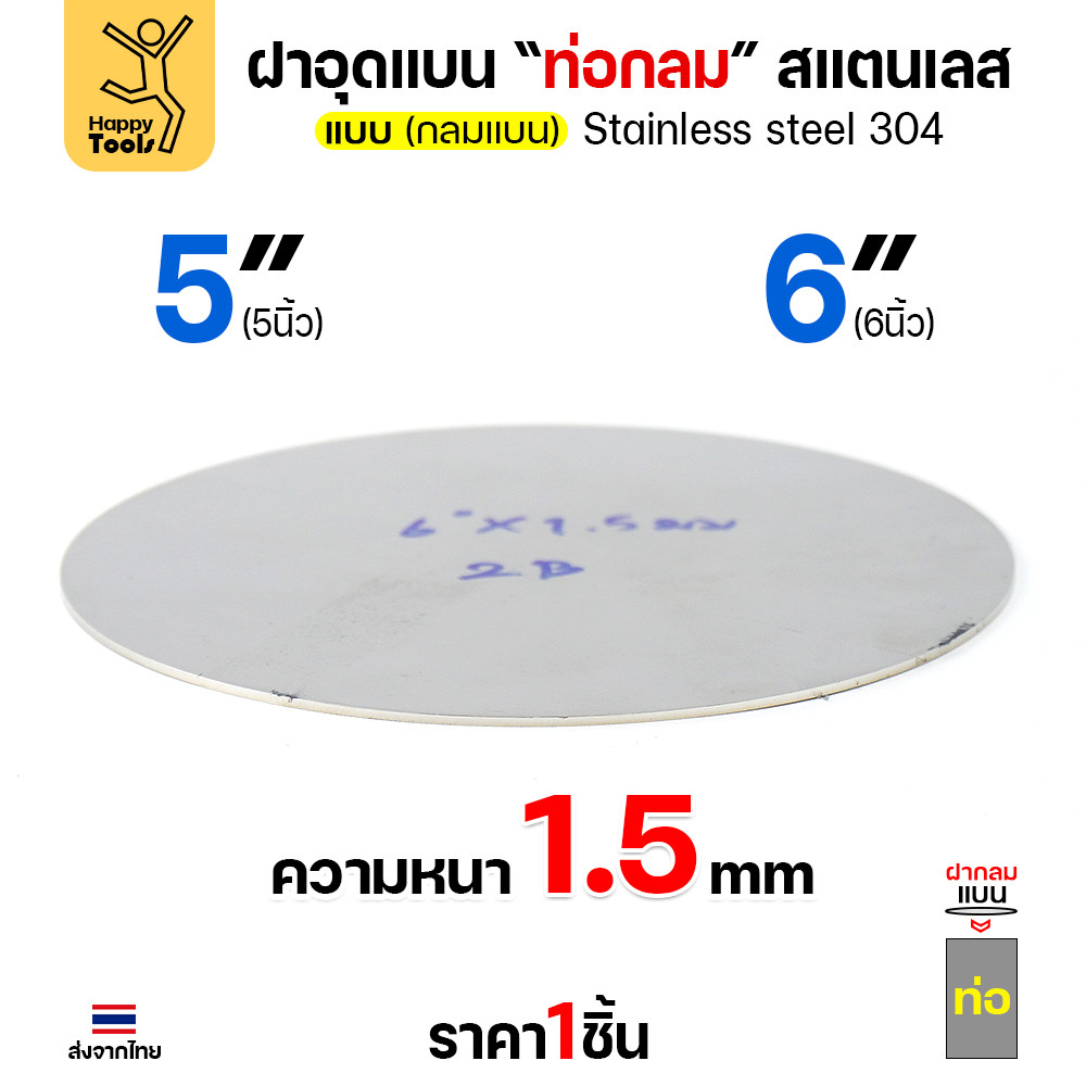 เหรียญแบนสแตนเลส เกรด304 ขนาด 5-6 นิ้ว พร้อมส่ง ขนาดเท่าท่อสแตนเลสพอดี เชื่อมปิดฝาได้พอดี มีหลายขนาด - Image 4