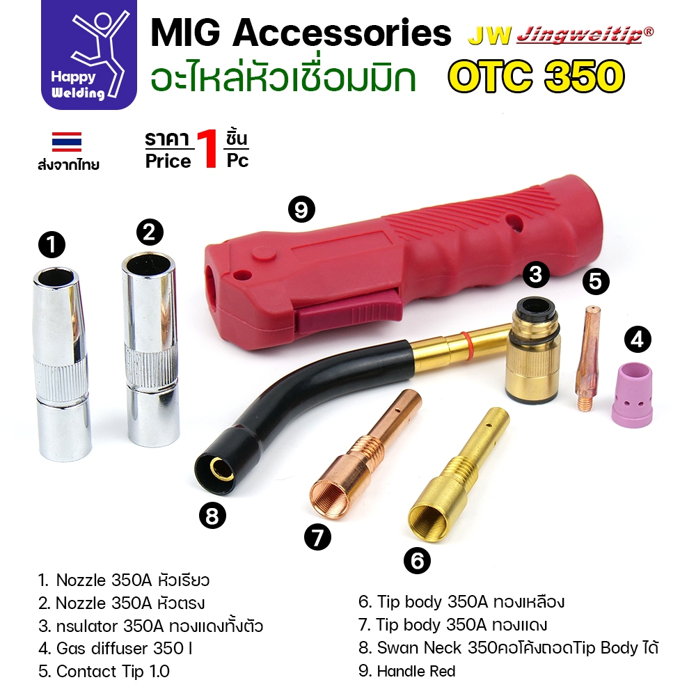 (อะไหล่ ด้ามเชื่อม MIG OTC350) รวมอะใหล่ทุกชิ้นของด้ามเชื่อมมิก OTC รุ่น 350 เลือกซื้อได้ไม่ผิดรุ่น ครบที่สุด - Image 4