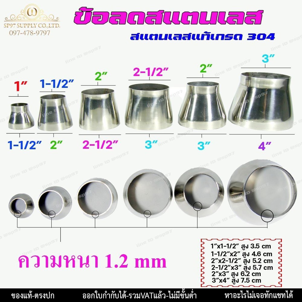 ข้อต่อสแตนเลส ขนาด 4 นิ้ว ลดลง 3 นิ้ว ความหนา 1.2 มม. สำหรับเชื่อมต่อท่อ สวยงาม ไม่ต้องตัดเอง - Image 5
