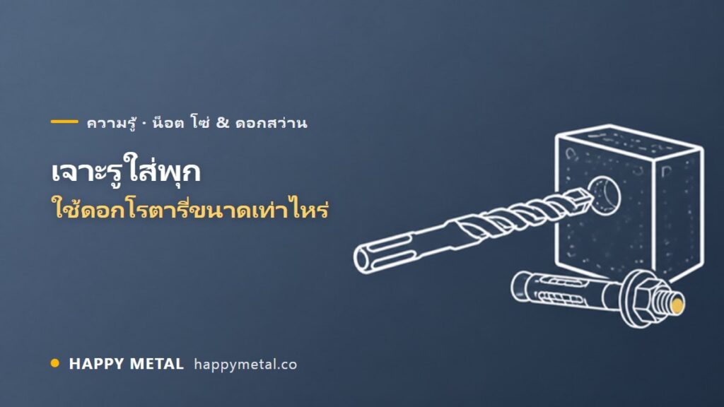ดอกโรตารี่ SDS Plus ใช้ขนาดเท่าไหร่กับพุกแต่ละเบอร์