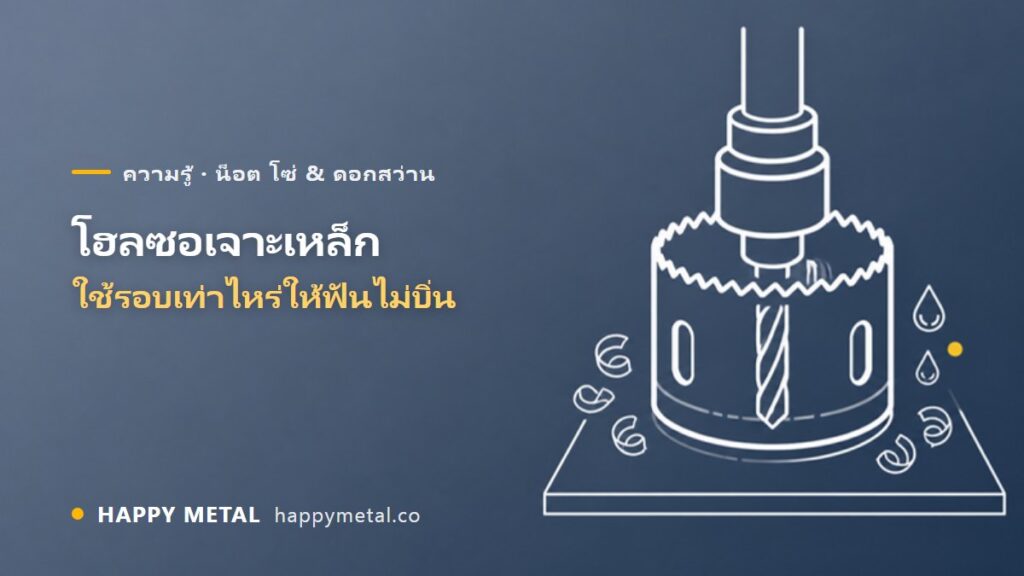 โฮลซอเจาะเหล็กและสแตนเลสให้ฟันไม่บิ่น ใช้รอบเท่าไหร่