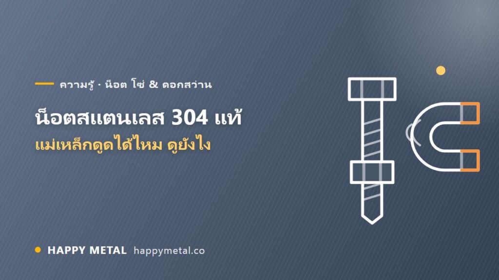 น็อตสแตนเลส 304 แท้ดูยังไง แม่เหล็กดูดได้ไหม