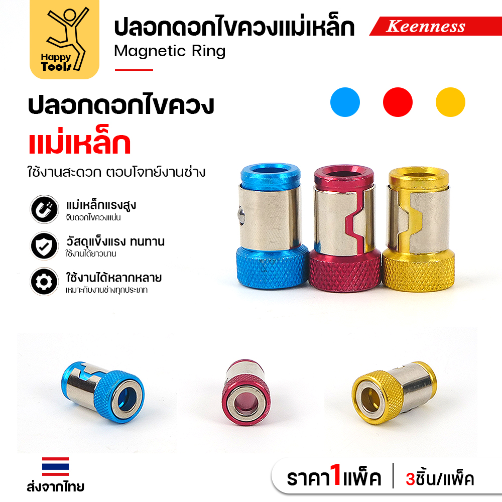 ปลอกแม่เหล็ก Keenness J113 สามสี มองด้านข้างและด้านหน้า