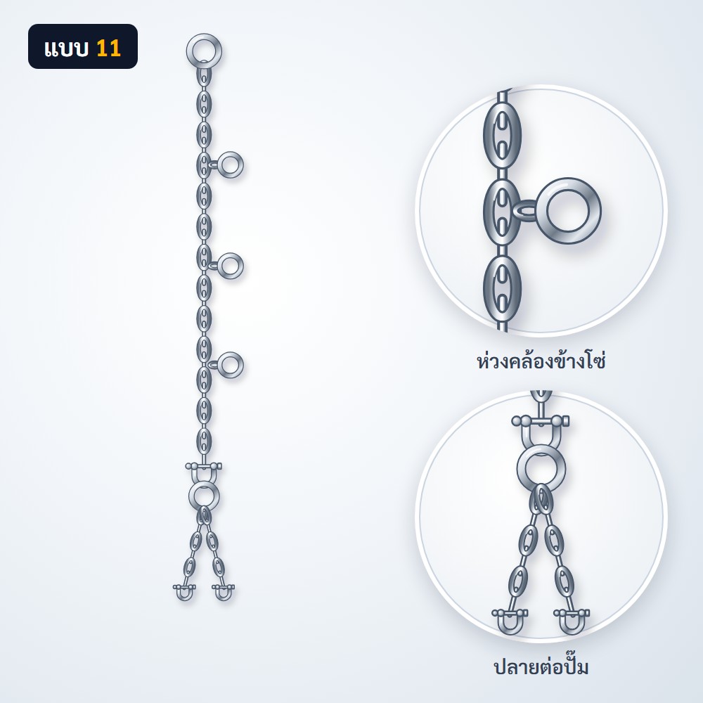 โซ่ยกปั๊ม สแตนเลส 304 แบบ 11