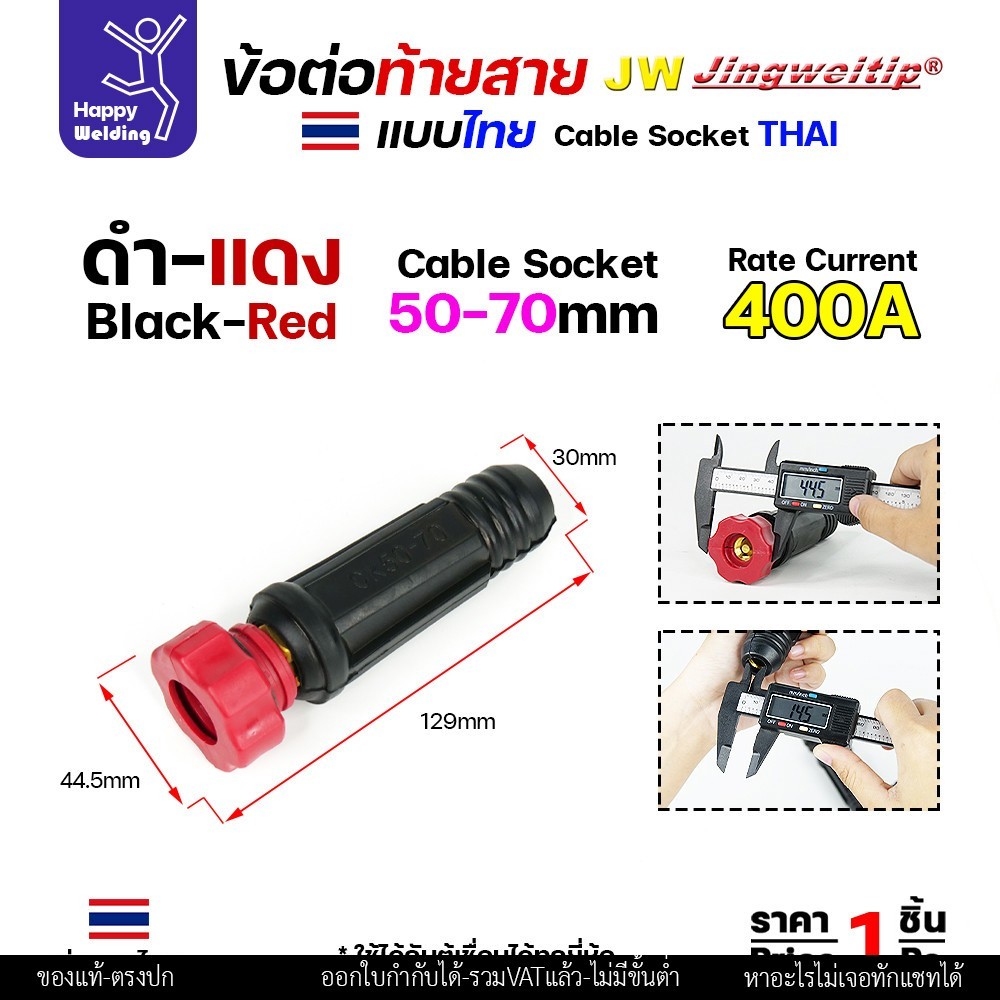 ข้อต่อหน้าตู้เชื่อม แบบไทย สีแดง สายไฟ 50-70 sq.mm ตู้ไม่เกิน 400A ราคาต่อ 1 ตัว - Image 3