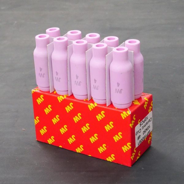 JW อะไหล่ด้ามเชื่อม Ceramic Nozzle ของ WP17/WP18/WP26 รหัส 10N50 ถ้วยเบอร์ 4 ขายแบบ 1 ตัว และเต็มกล่อง 10N50 - กล่อง 10 ตัว