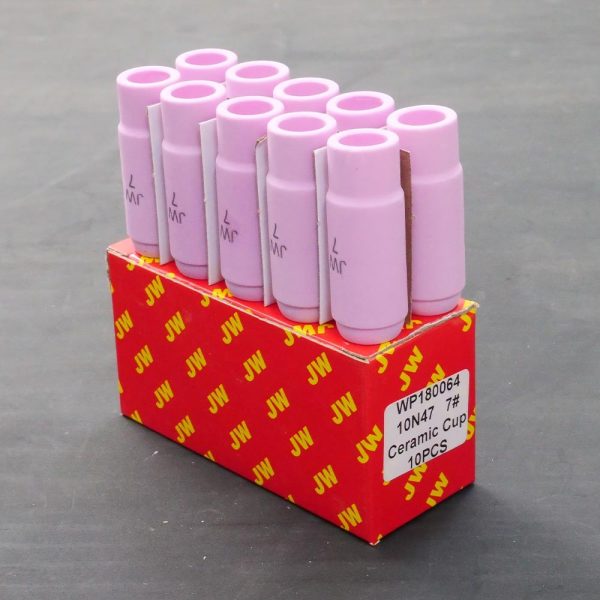 JW อะไหล่ด้ามเชื่อม Ceramic Nozzle ของ WP17/WP18/WP26 รหัส 10N47 ถ้วยเบอร์ 7 ขายแบบ 1 ตัว และเต็มกล่อง 10N47 - กล่อง 10 ตัว