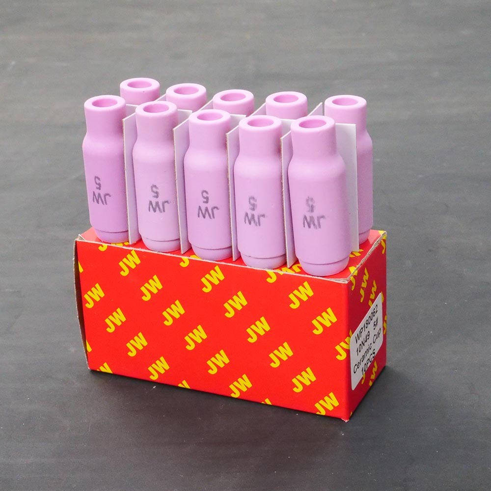 JW ถ้วยเซรามิก งานเชื่อมอาร์กอน Ceramic Nozzle ของ WP17/WP18/WP26 รหัส 10N49 ถ้วยเบอร์ 5 ขายแบบ 1 ตัว และเต็มกล่อง 10N49 - กล่อง 10 ตัว