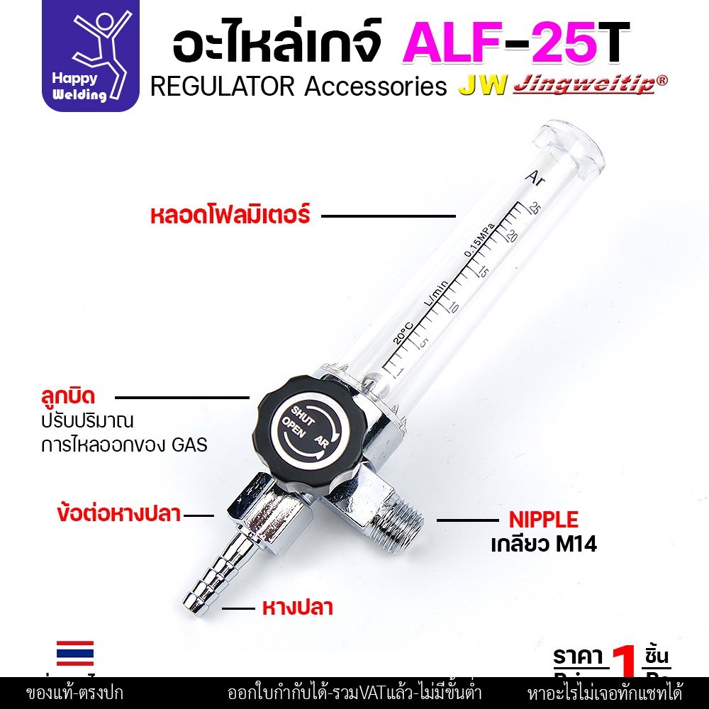 JW อะไหล่เกจ์อาร์กอน ALF-25/ALF-25T หน้าปัดเกจ์วัดแรงดันในถัง 2 นิ้ว (ALF-25-04) ราคาต่อ 1 ตัว - Image 4